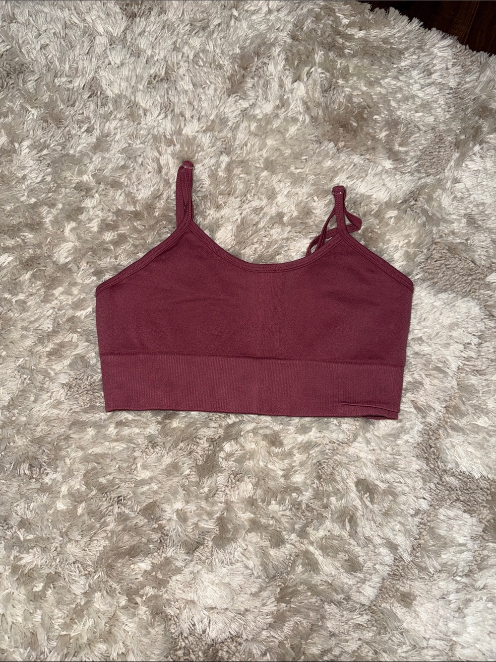 Seamless Burgundy Sports Bra